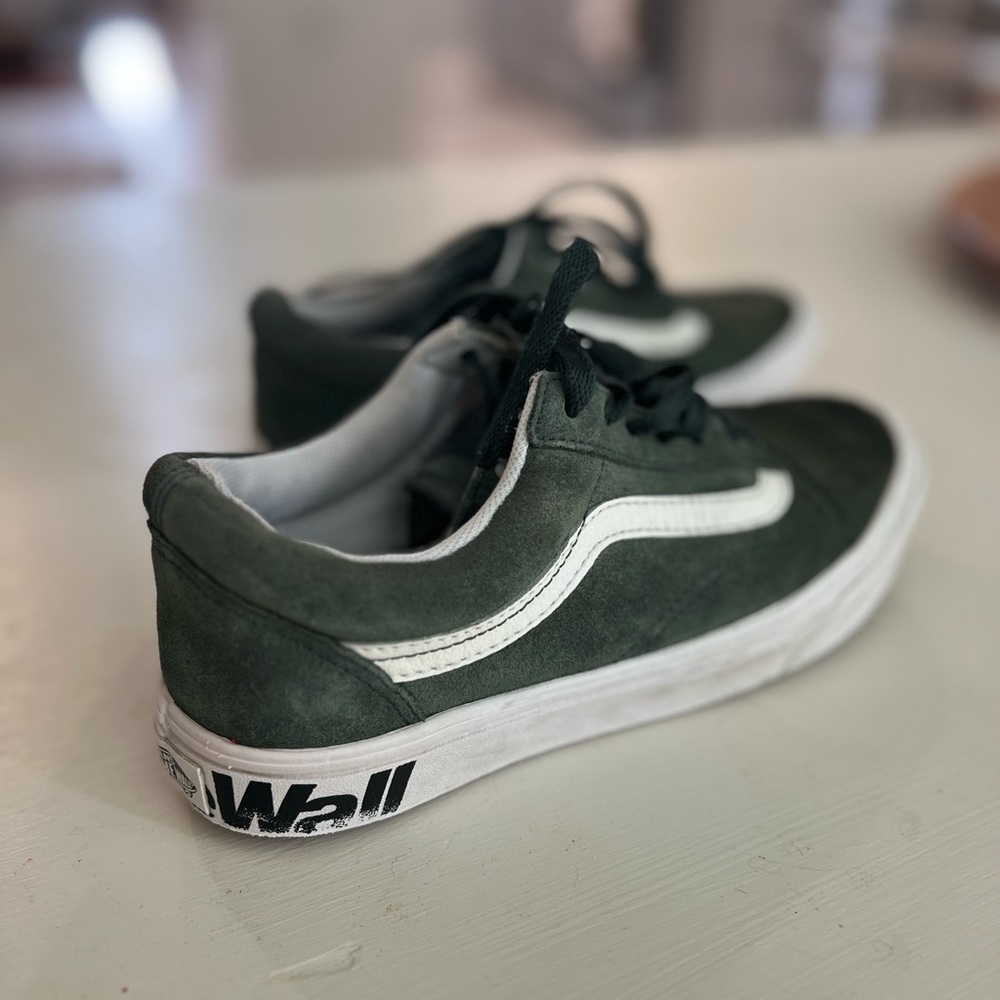 Vans Forest Green and White Skate Shoes